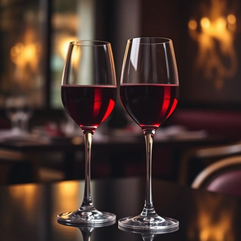 Glasses of red wine