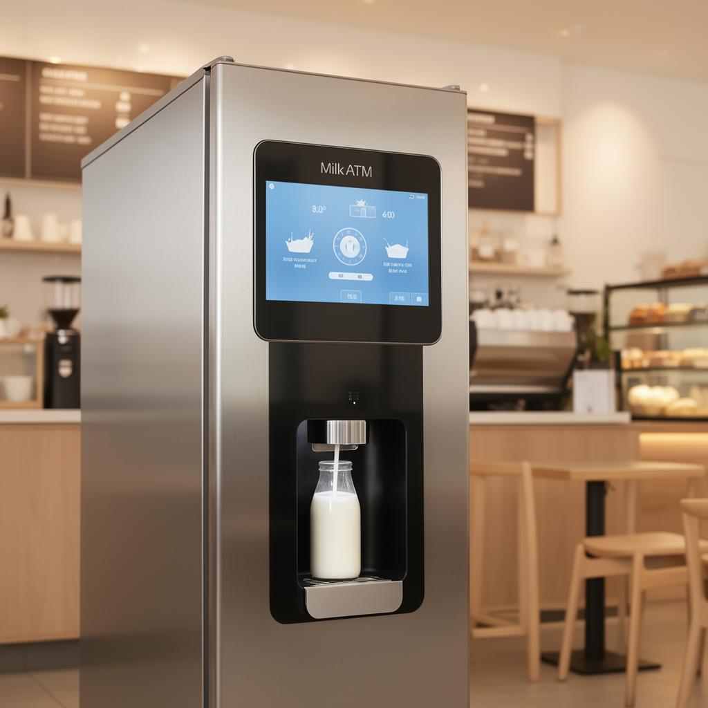 T&M Grills modern Milk ATM dispensing fresh milk